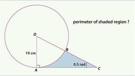 Find Perimeter Of The Shaded Region Youtube