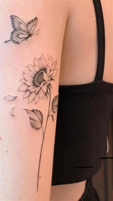 Grace Realistic Black White Sunflower Temporary Tattoo Artofit