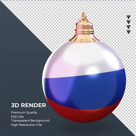 Premium Psd D Christmas Ball Russian Flag Rendering Left View