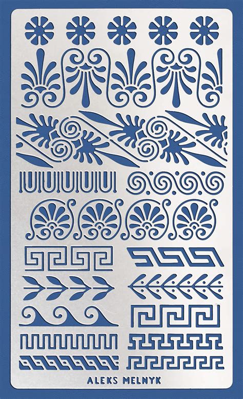 Buy Aleks Melnyk 36 3 Metal Journal Stencil Greek Key Border