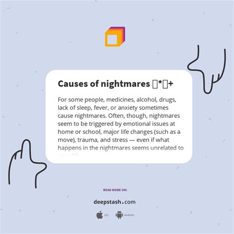 Causes Of Nightmares ｡ﾟ Deepstash