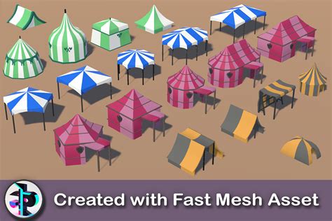 Casual Low Poly Tent Pack Created With Fastmesh Asset 3d Props