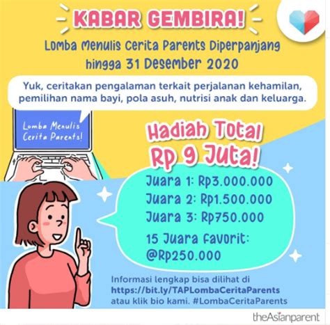 Lomba Menulis Cerita Parents Berhadiah Total 9 Juta Rupiah Info Kuis