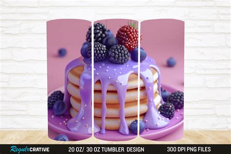 3d Colorful Blueberry Pancake Tumbler Graphic By Regulrcrative · Creative Fabrica