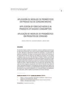 APLICACIÓN DE MODELOS DE PRONÓSTICOS EN aplicaci 211 n de modelos