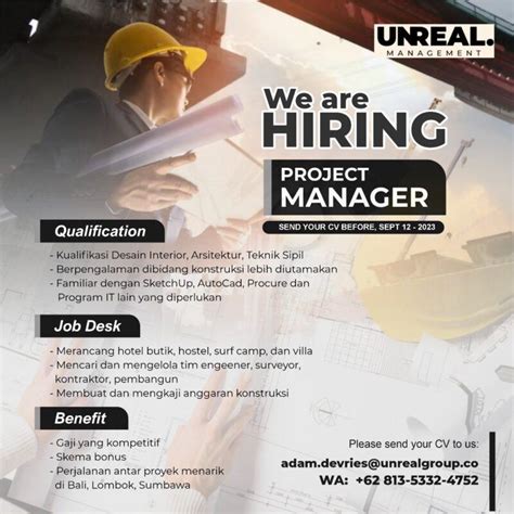 Lowongan Kerja Project Manager Di Unreal Managment Jakartakerja