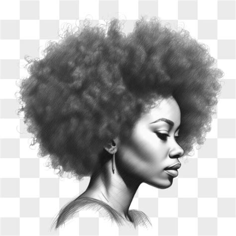 Download Black And White Drawing Of African American Woman With Natural