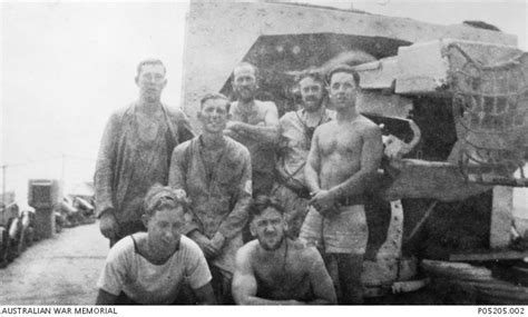 Informal Group Portrait Of Members Of The No 1 Gun S Crew In Front Of A