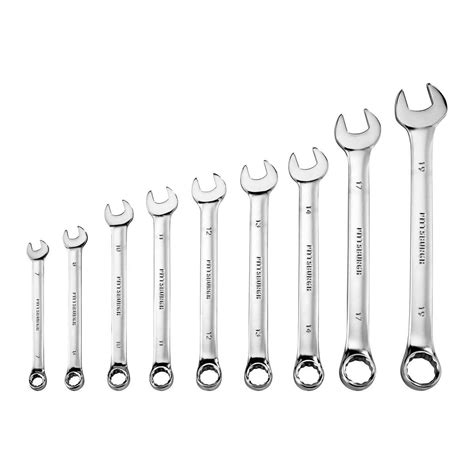 Piece Sae Highly Polished Long Handle Combination Wrench Set