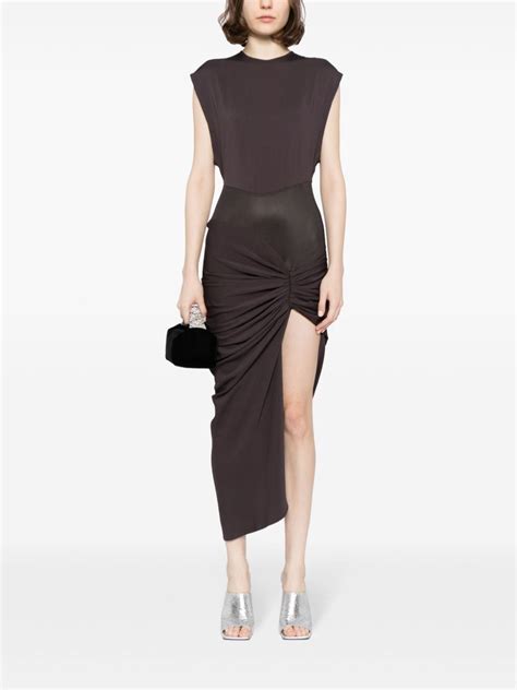 Christopher Esber Fusion Ruched Midi Dress Farfetch