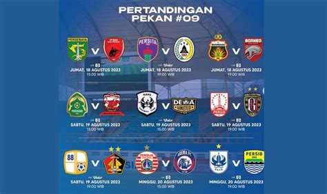 Jadwal BRI Liga 1 Pekan Ke 9 Lengkap Dengan Live Streaming