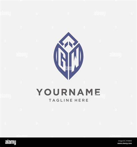 Gw Logo With Leaf Shape Clean And Modern Monogram Initial Logo Design