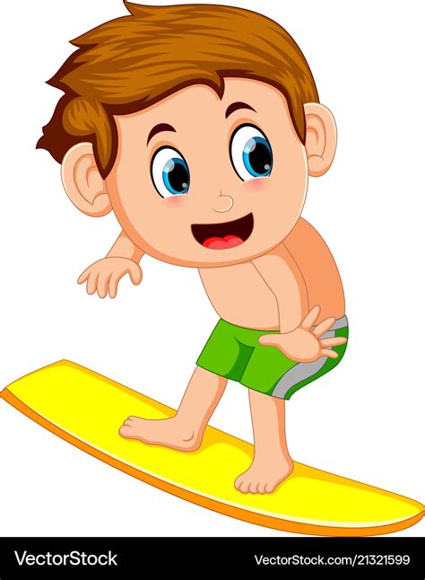 Young Surfer Cartoon Royalty Free Vector Image