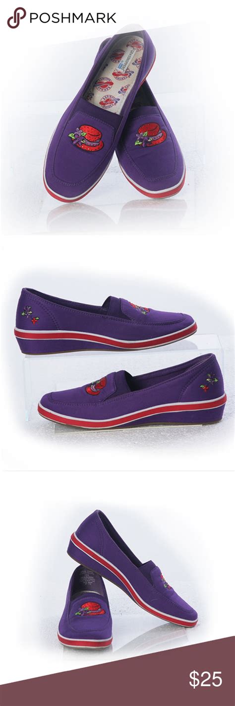 Grasshoppers Purple Red Slip On Sneakers Euc Comfortable Pair Of