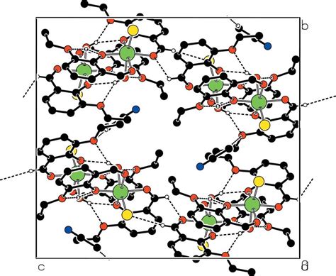 Part Of The Crystal Structure With Hydrogen Bonds Drawn As Dashed Lines