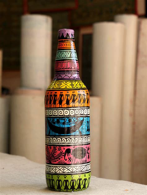 Pattachitra Art Curio - Glass Bottle