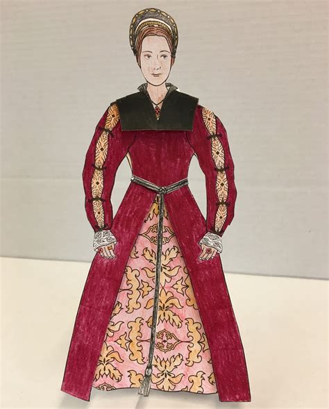 Tudor Lady Paper Doll Etsy