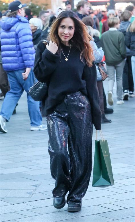 Myleene Klass In A Black Sweater Arrives At The Smooth Radio In London 11 25 2023 Lacelebs Co