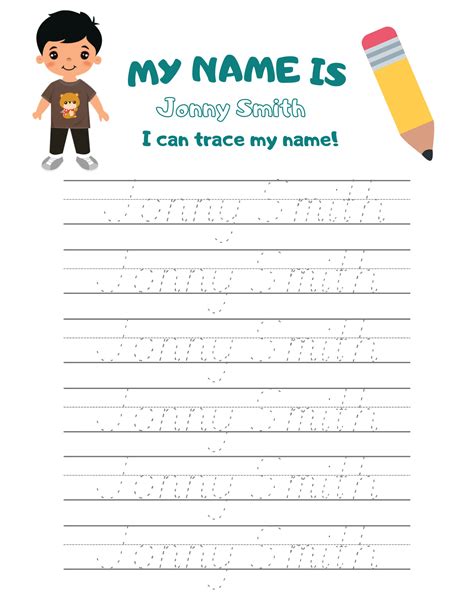 Customizable Name Tracing Worksheet - Etsy