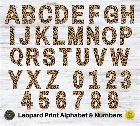 Leopard Print Letters & Numbers Animal Print Alphabet A Z | Etsy