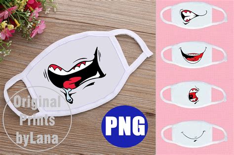 Funny Smile PNG Face Mask Designpngsublimation Design | Etsy