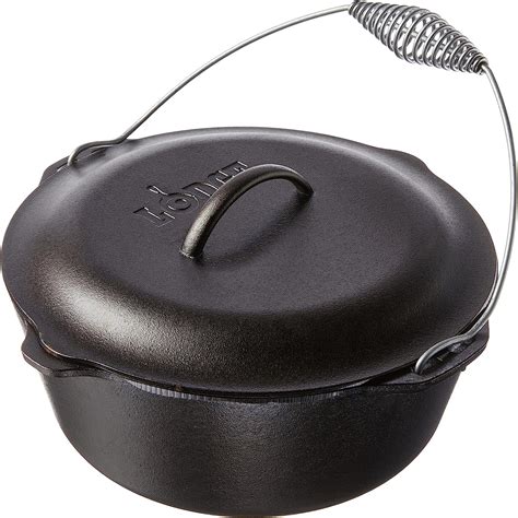 Lodge L10do3 Logic 7 Quart Dutch Oven With Spiral Handle Bail And Iron Cover Amazon Ca Home