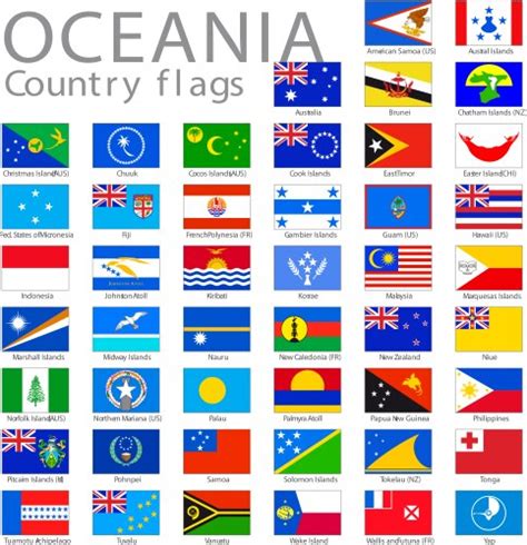 Simple Color Curved Flags Of Different Country Vector Image