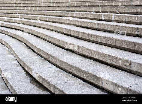 Empty Curved Concrete Steps Stock Photo Alamy