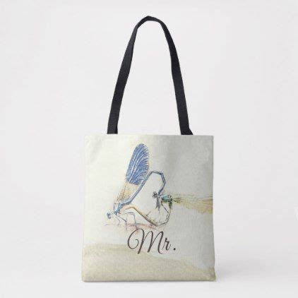 Wedding The Groom Mr Dragonfly Mating Love Heart Tote Bag Wedding