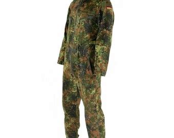 Original German Army Flecktarn Camo Overall Suit Combat Tanker Coverall