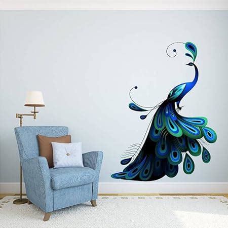 Grand Pixels Peacock Birds Nature Wall Sticker For Bedroom Living