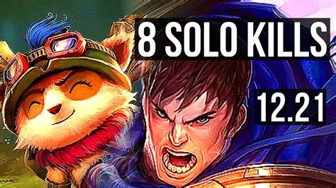 TEEMO Vs GAREN TOP 10 0 0 8 Solo Kills Legendary 400 Games