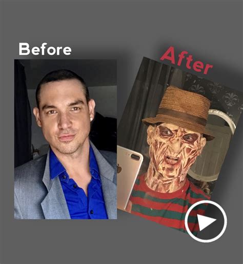 Freddy Krueger makeup transformation