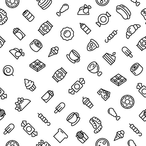 Premium Vector Abstract Doodle Seamless Pattern Hand Drawn Fast Food