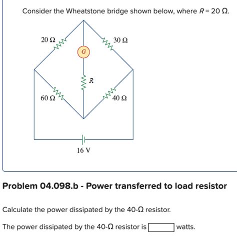 Solved Consider The Wheatstone Bridge Shown Below Where R Chegg