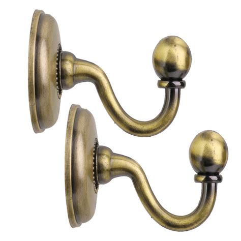 Prolriy 2x Metal Curtain Holdback Wall Tie Back Hooks Hanger Holder