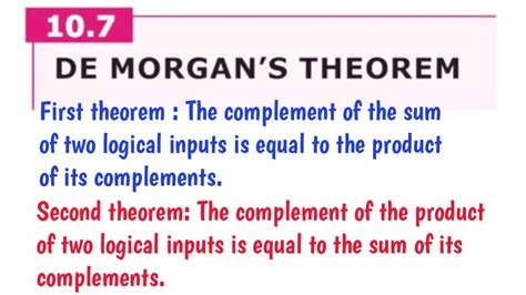 De Morgan S Theorem Unit 10 12 Physics Samacheer Kalvi Youtube