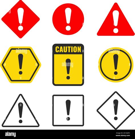 Exclamation Symbols Warning Marks Vector Attention Signs Careful