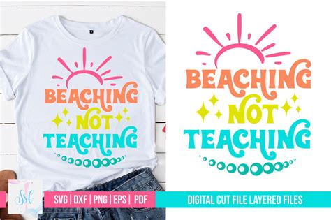 Beaching Not Teaching Svg Retro Designs Graphic By Svgstudiodesignfiles