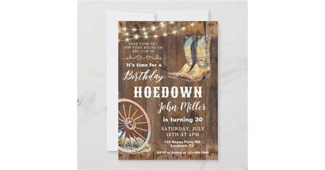 Western Hoedown Party Country Cowboy Boots Invitation Zazzle