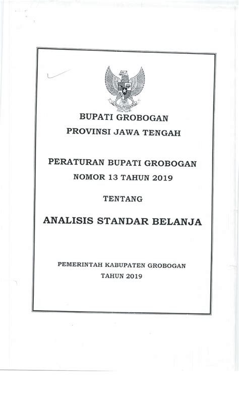 Pdf Jdih Grobogan Go Id No T Kerja Atau Biaya Setiap Program