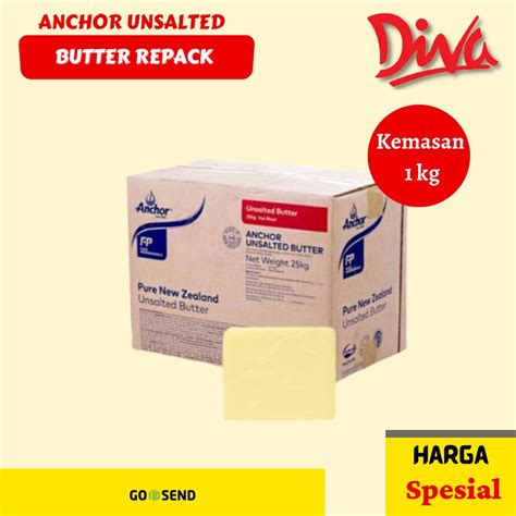 Jual Anchor Unsalted Butter Los 1kg Khusus Instan Shopee Indonesia