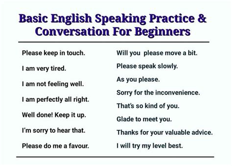 Basic English Speaking Practice For Beginners