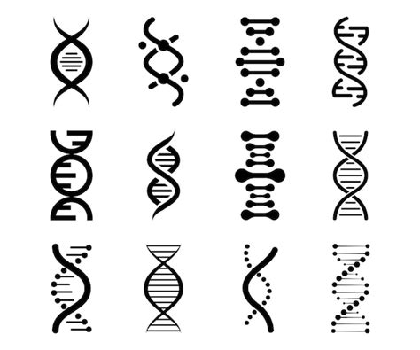 Dna Iconen Vector Set Elementen Dna Leven Genmodel Bio Code Genetica