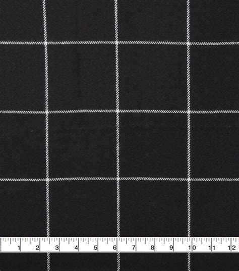 Plaiditudes Brushed Cotton Fabric Black And White Windowpane Plaid Joann