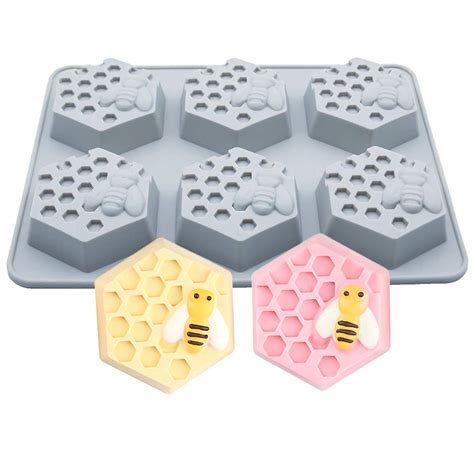 Moldfun Large Bee Honeycomb Mold Beehive Silicone Mould For Soap Lotion