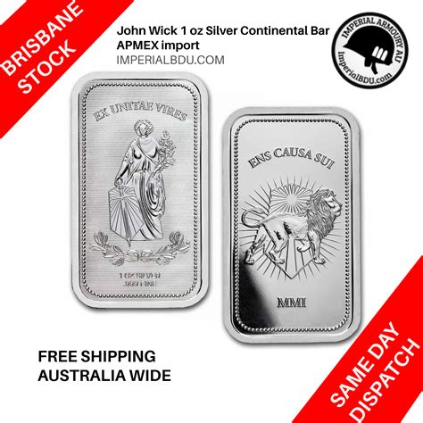 1 Oz Silver Bar Apmex John Wick® Continental Coin Free Shipping Aus