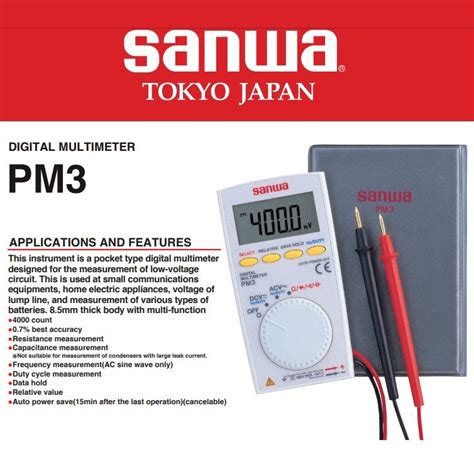 COD Sanwa PM3 Digital Multimeters Pocket Type AC DC Voltmeter