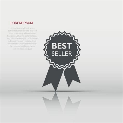 Vector Best Seller Ribbon Icon In Flat Style Medal Sign Illustration