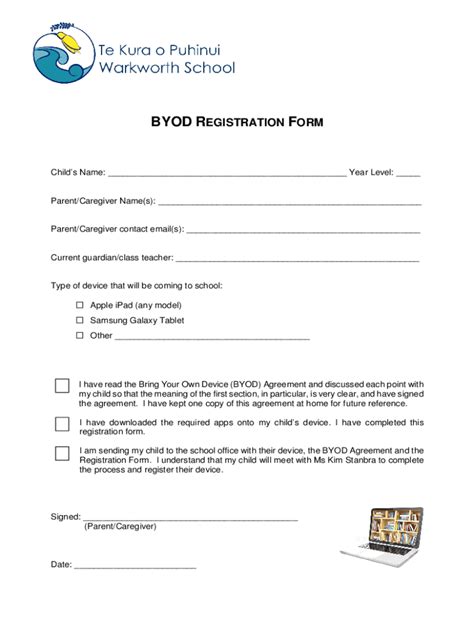 Fillable Online Byod Registration Formdocx Fax Email Print Pdffiller